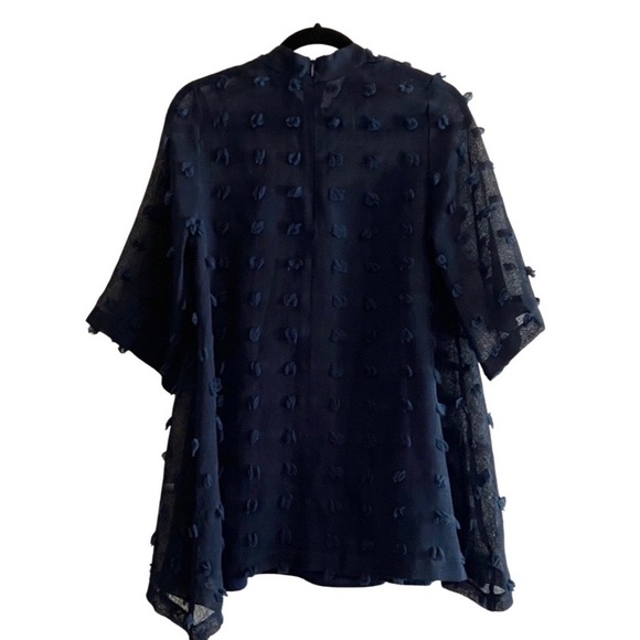 Navy Mini Pom Pom Dress - Picture 2 of 5